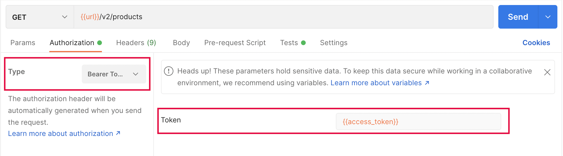 Set the Access Token for an API