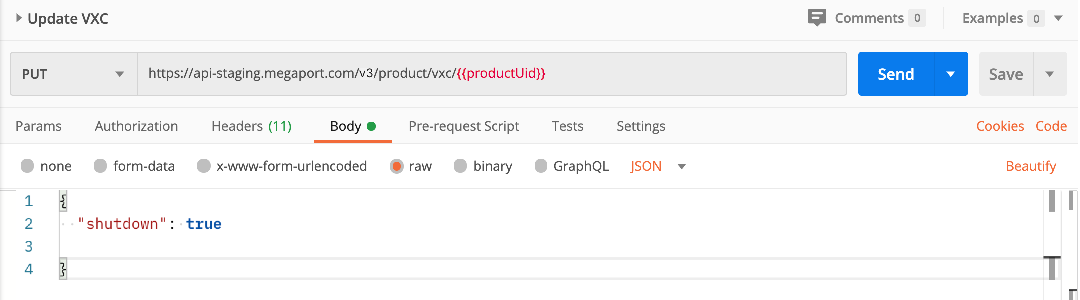 Shutdown VXC request