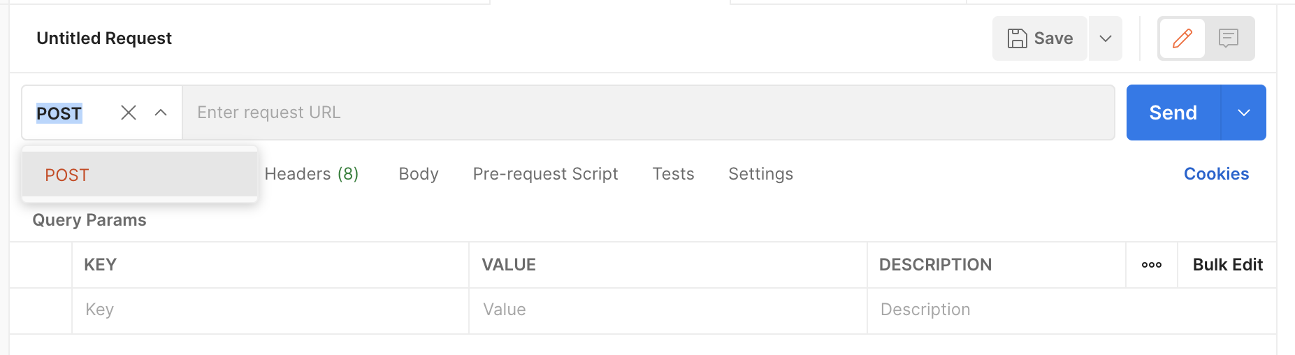 Select the POST endpoint type
