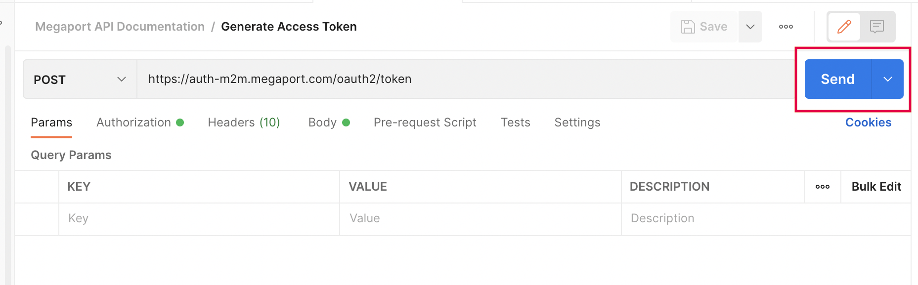 Send access token request