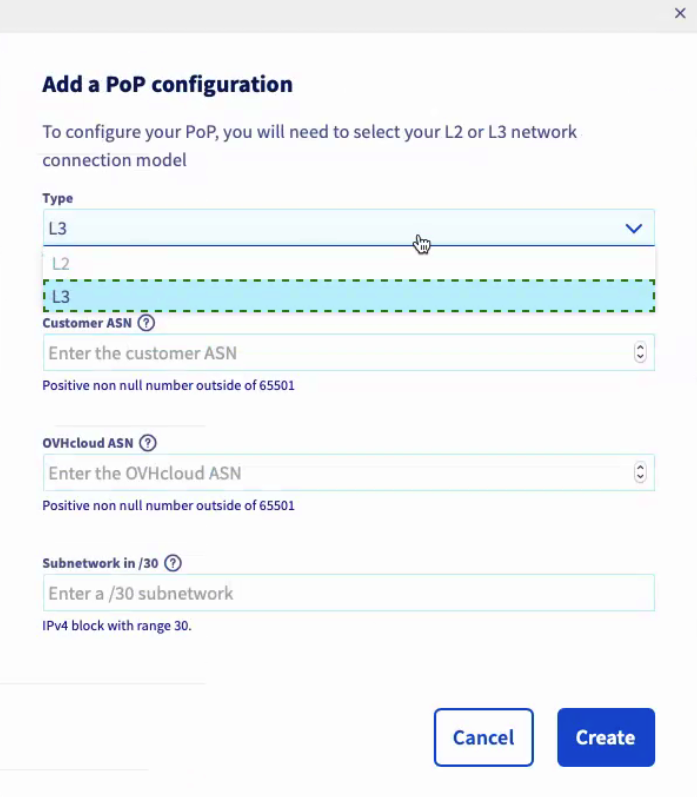 Add a Point of Presence (PoP) configuration