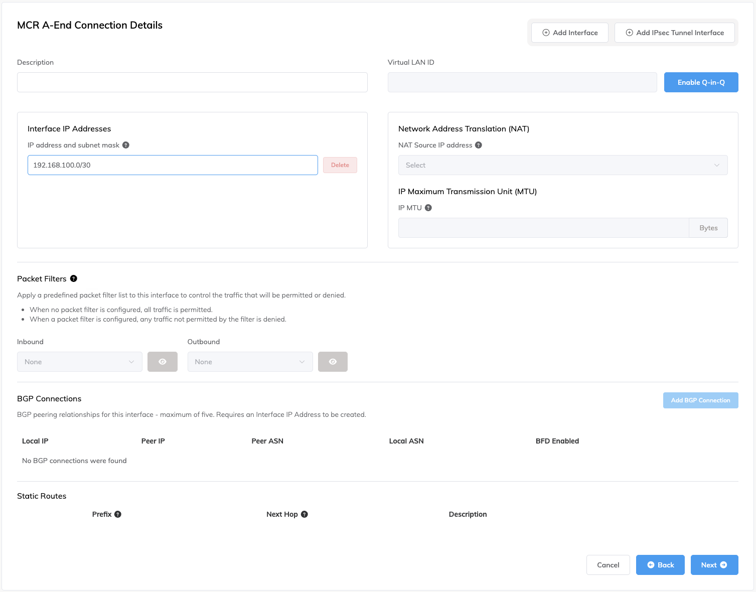 Add interface IP address