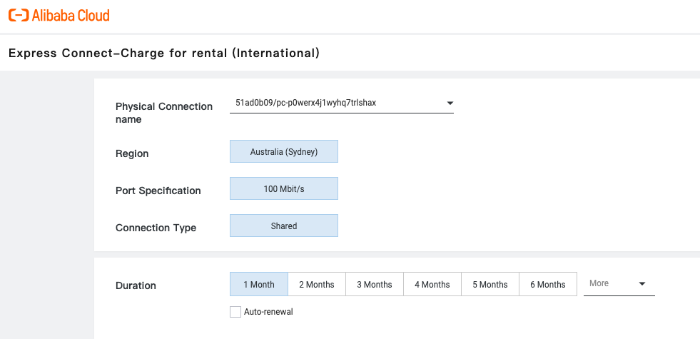 Physical Connection details