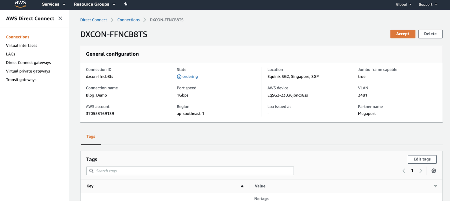Accept AWS Connections