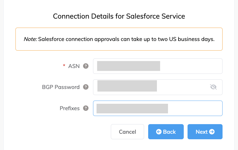 SFDC connection details
