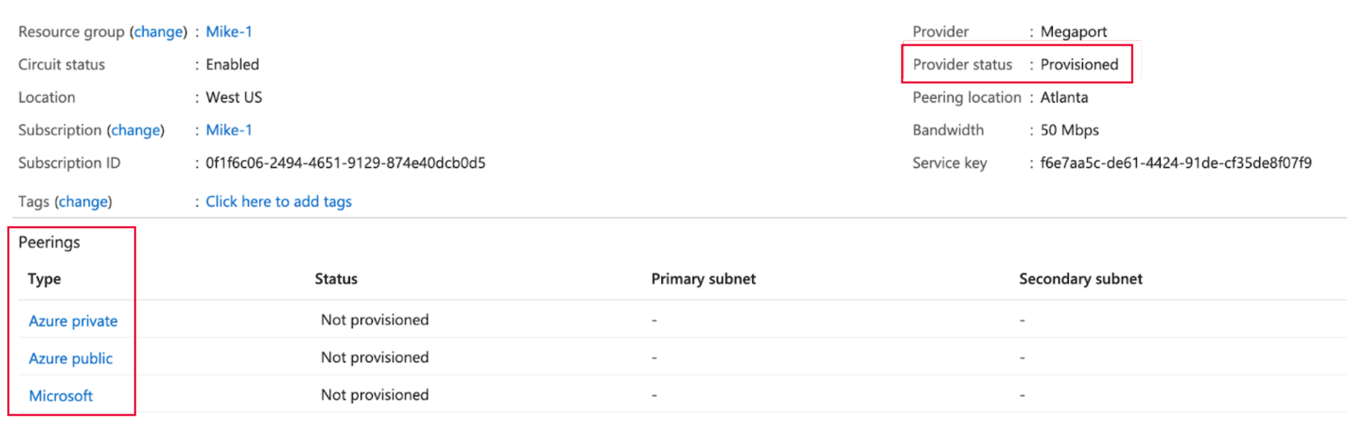 Azure Provider Status