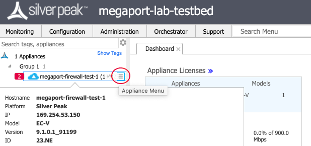 BGP peer state for Aruba