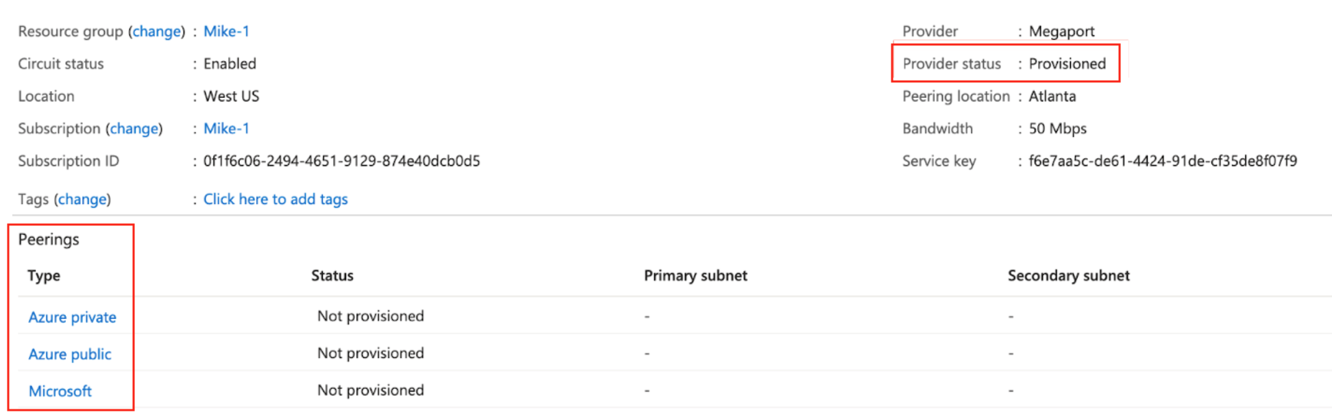 Azure Provider Status