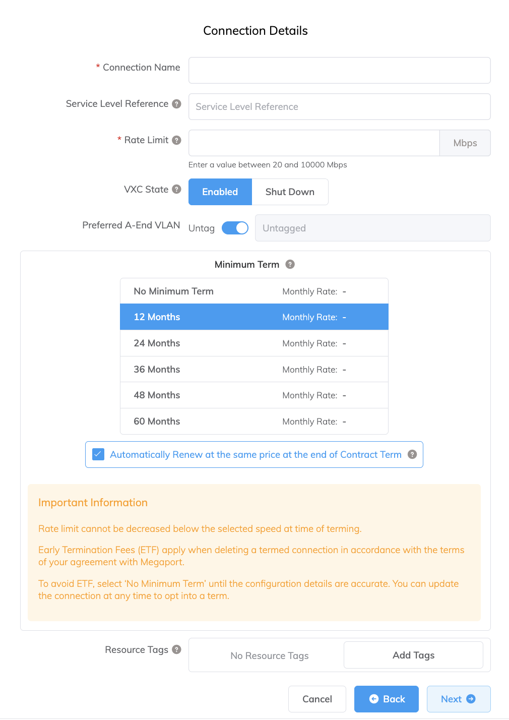 Google connection details