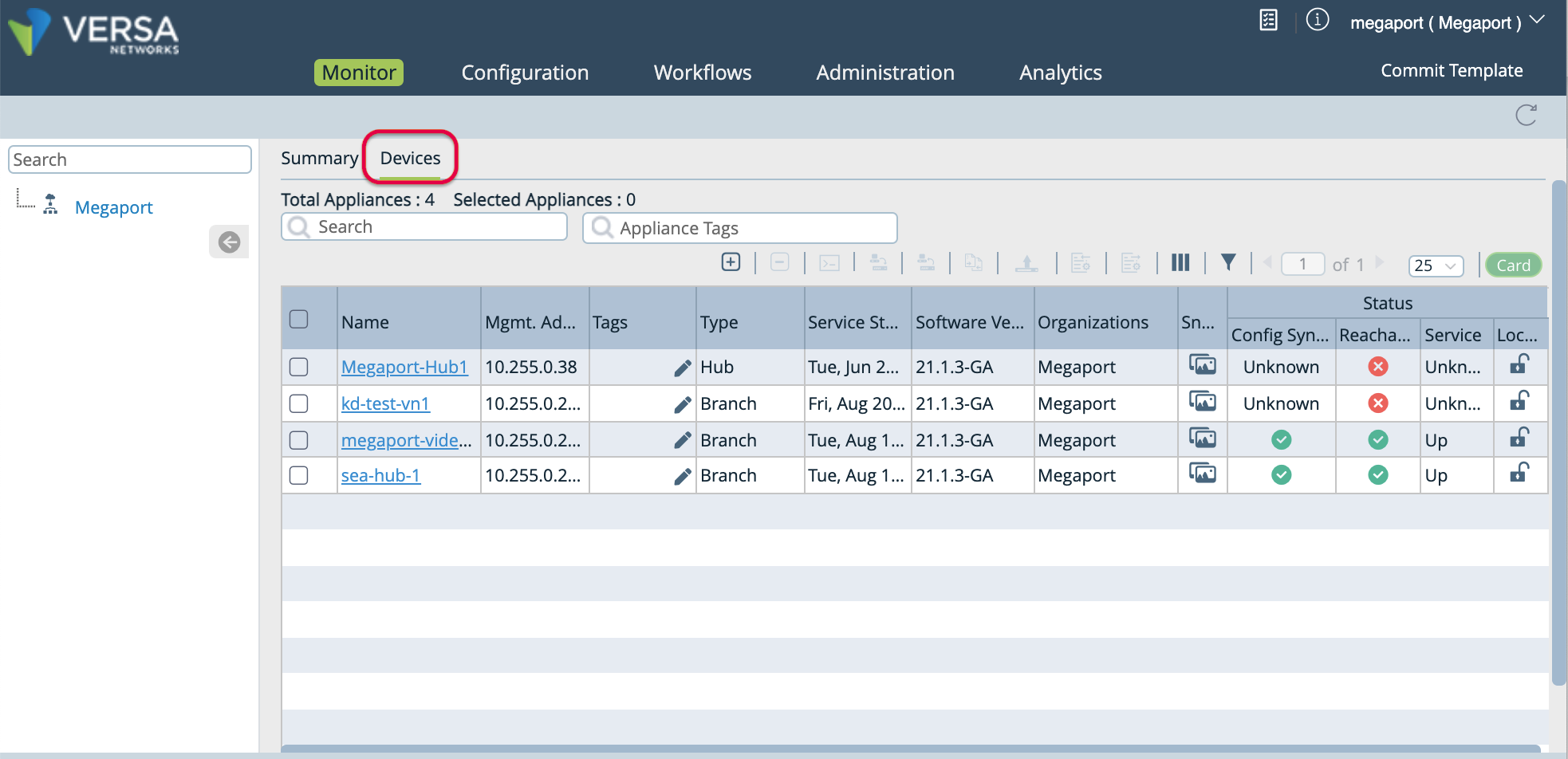 Select device to monitor