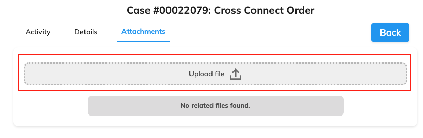 Support Requests Portal upload file button