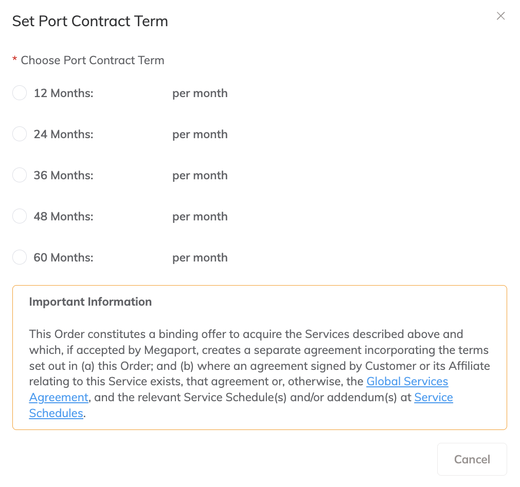 Set Port Contract Term