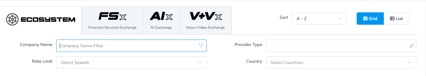 Megaport Marketplace filters