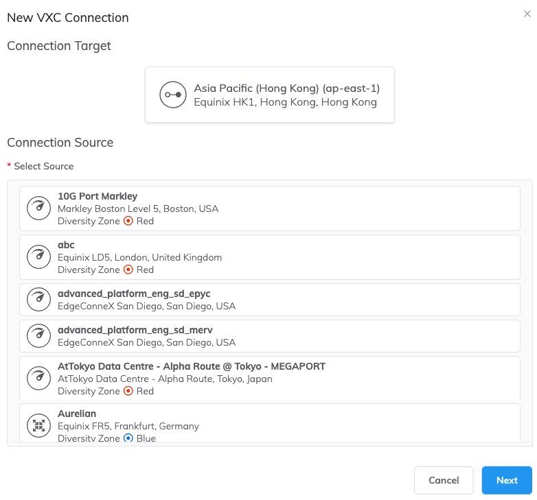 Megaport Marketplace VXC Connection