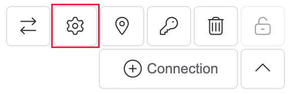 Gear icon for a Port on the Services page