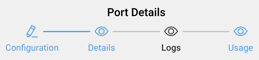 Logs icon for viewing Port logs