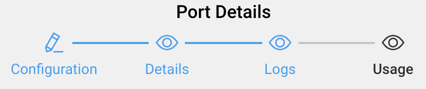 Usage icon for viewing Port traffic data