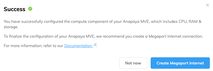 Create Megaport Internet connection