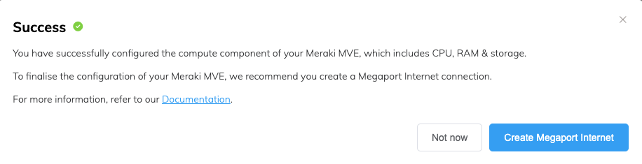 Create Megaport Internet connection