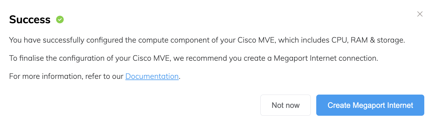 Create Megaport Internet connection