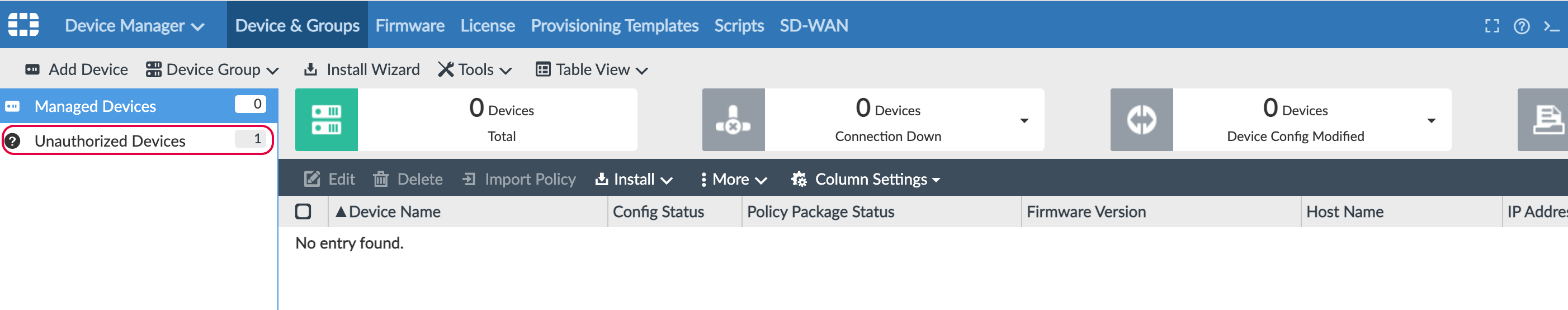 FortiGate awaiting authorization