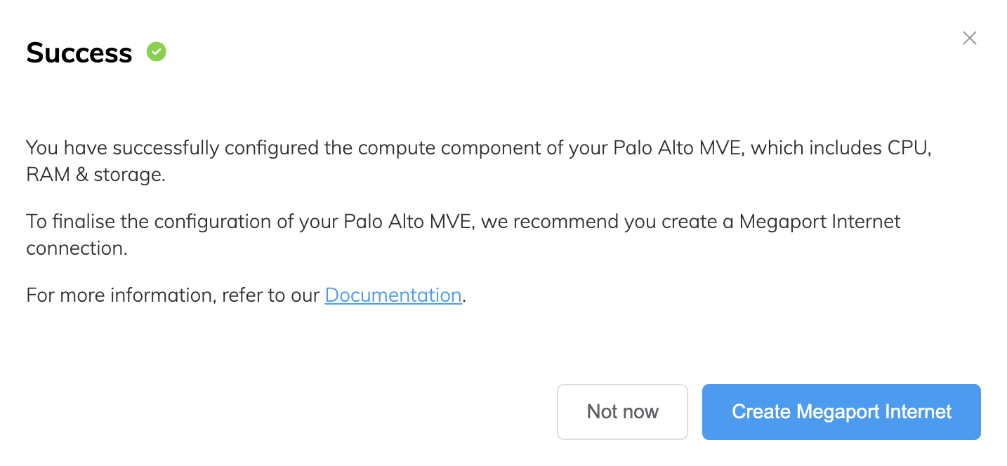 Create Megaport Internet connection