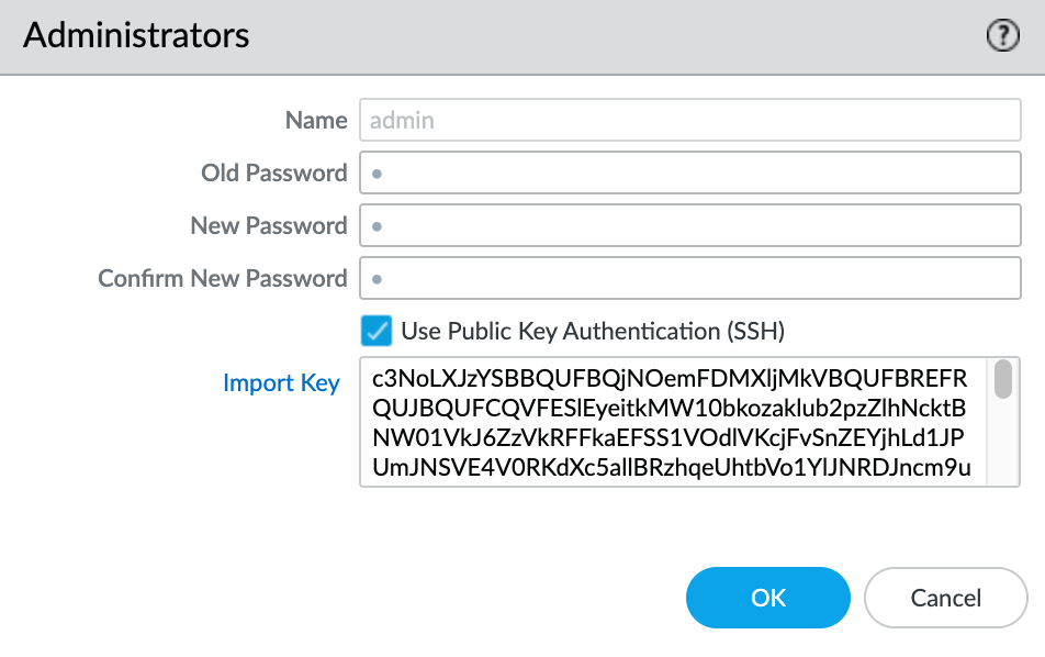 Administrators screen