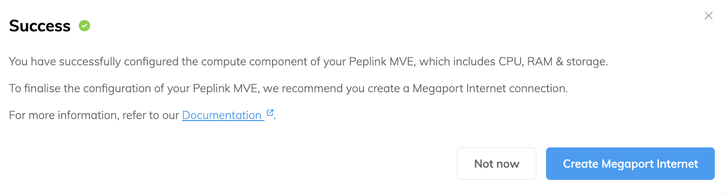 Create Megaport Internet connection