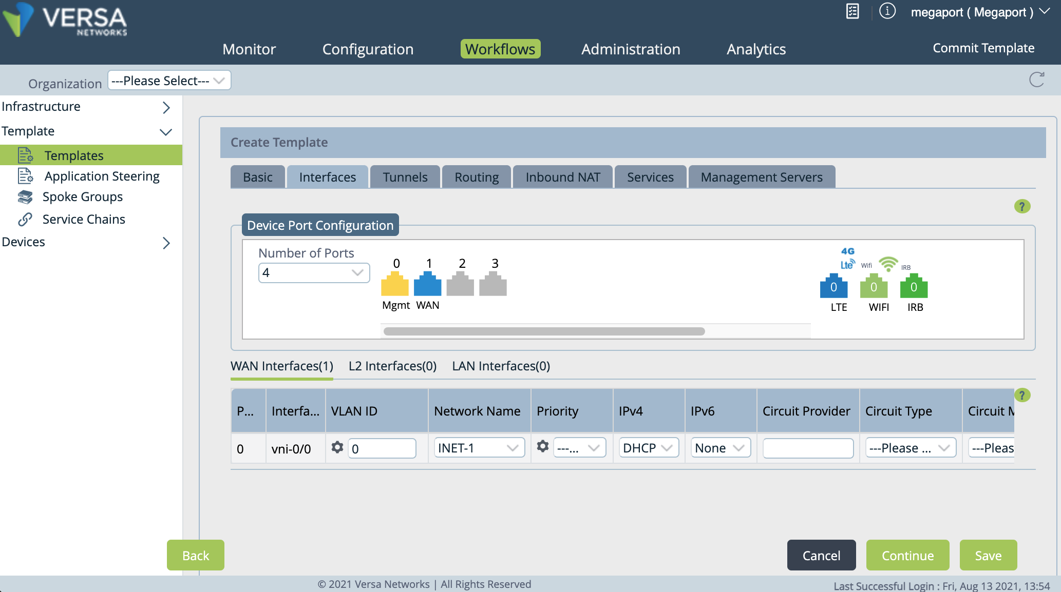 Finalize Creation of Workflow Template