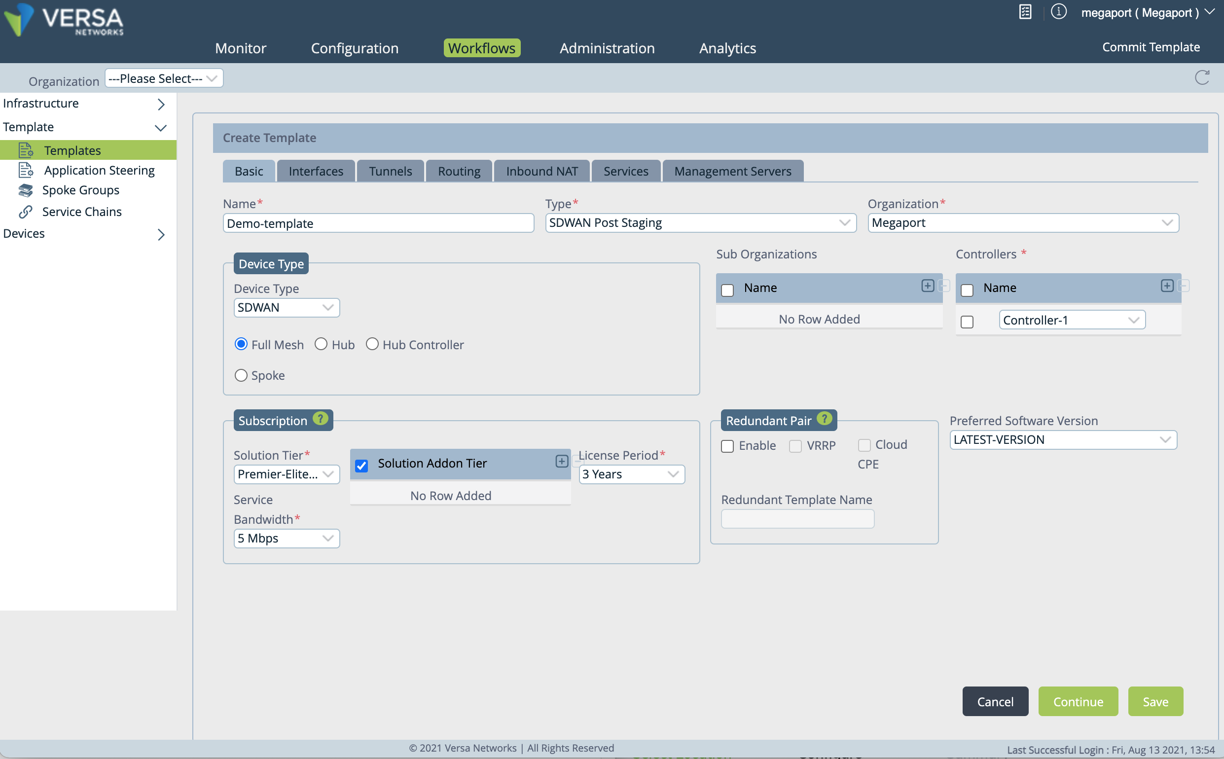Create Workflow Template