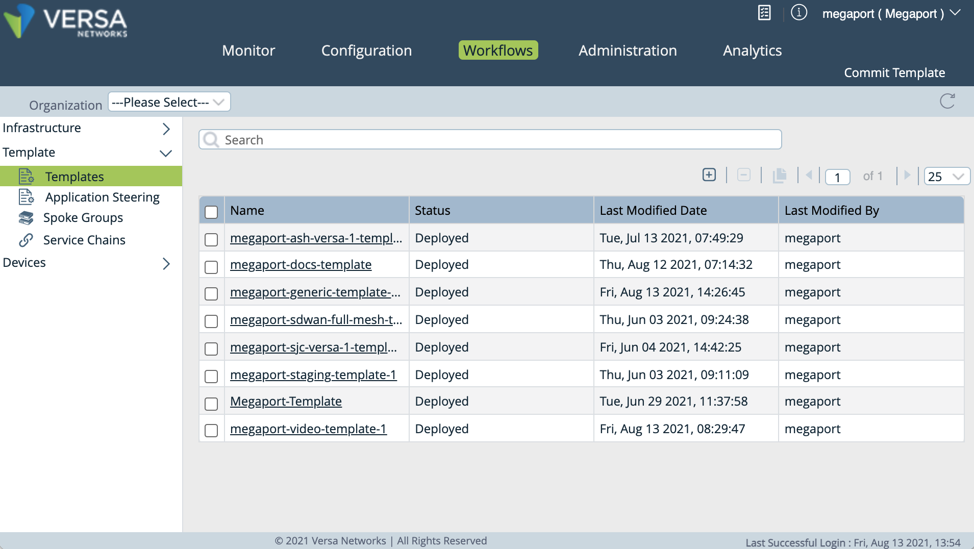 Navigate to Template > Templates