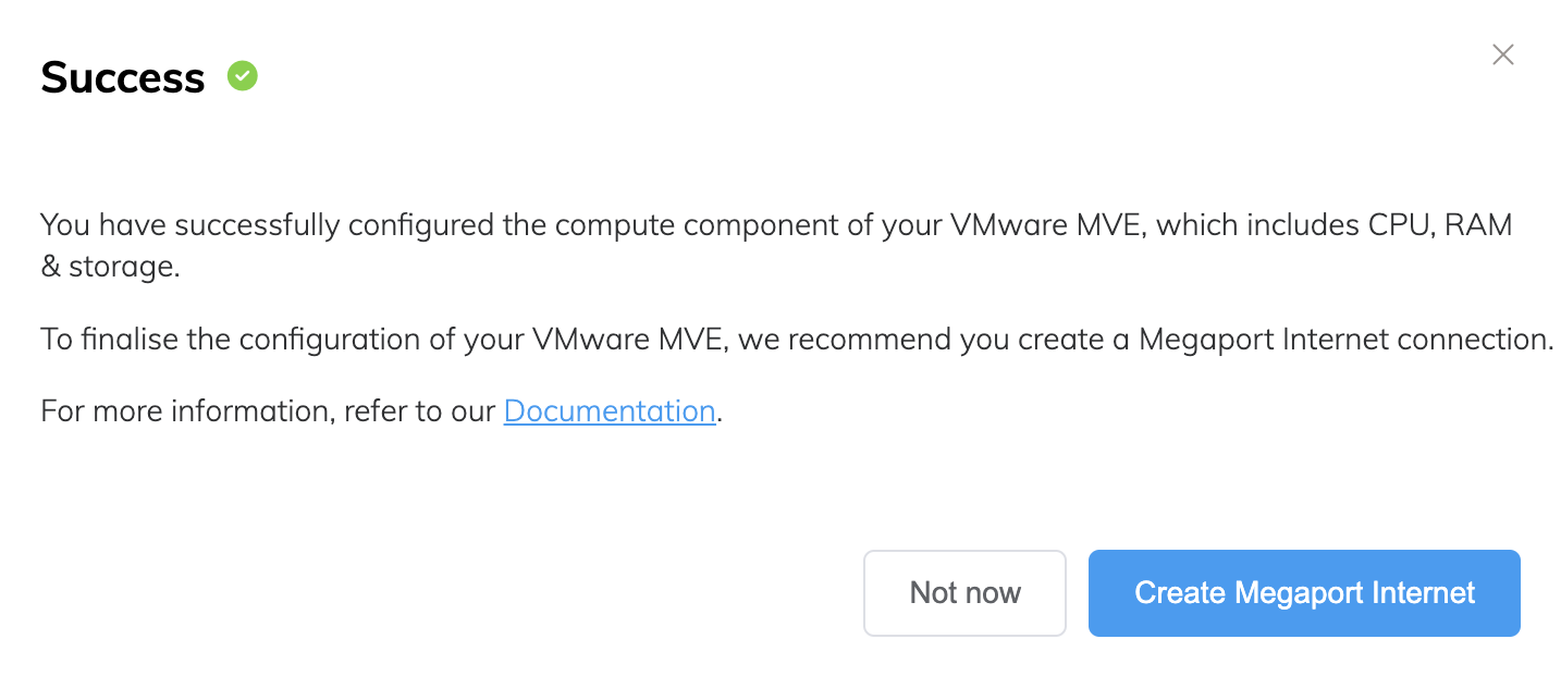 Create Megaport Internet connection
