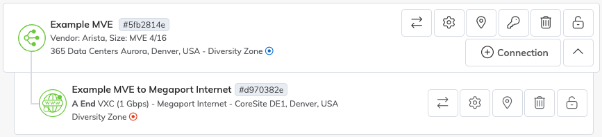 MVE and Megaport Internet connection in the Megaport Portal