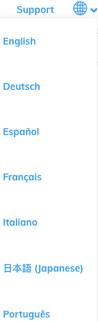 This image shows how to set the preferred language for the Megaport docs site