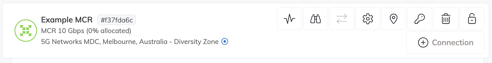 MCR displayed on the Services page