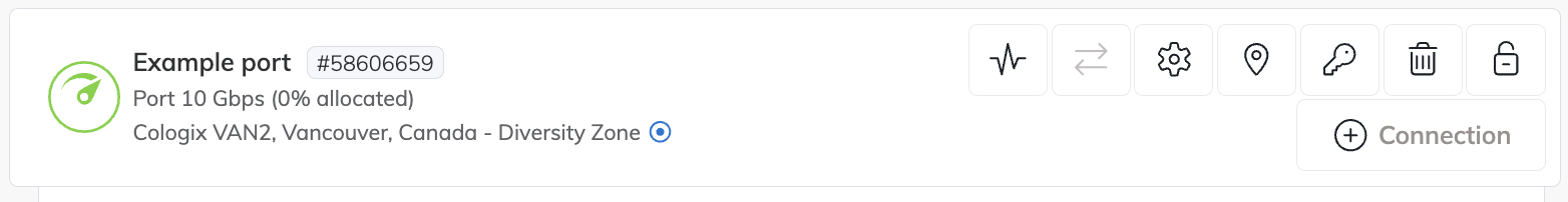 Port displayed on the Services page