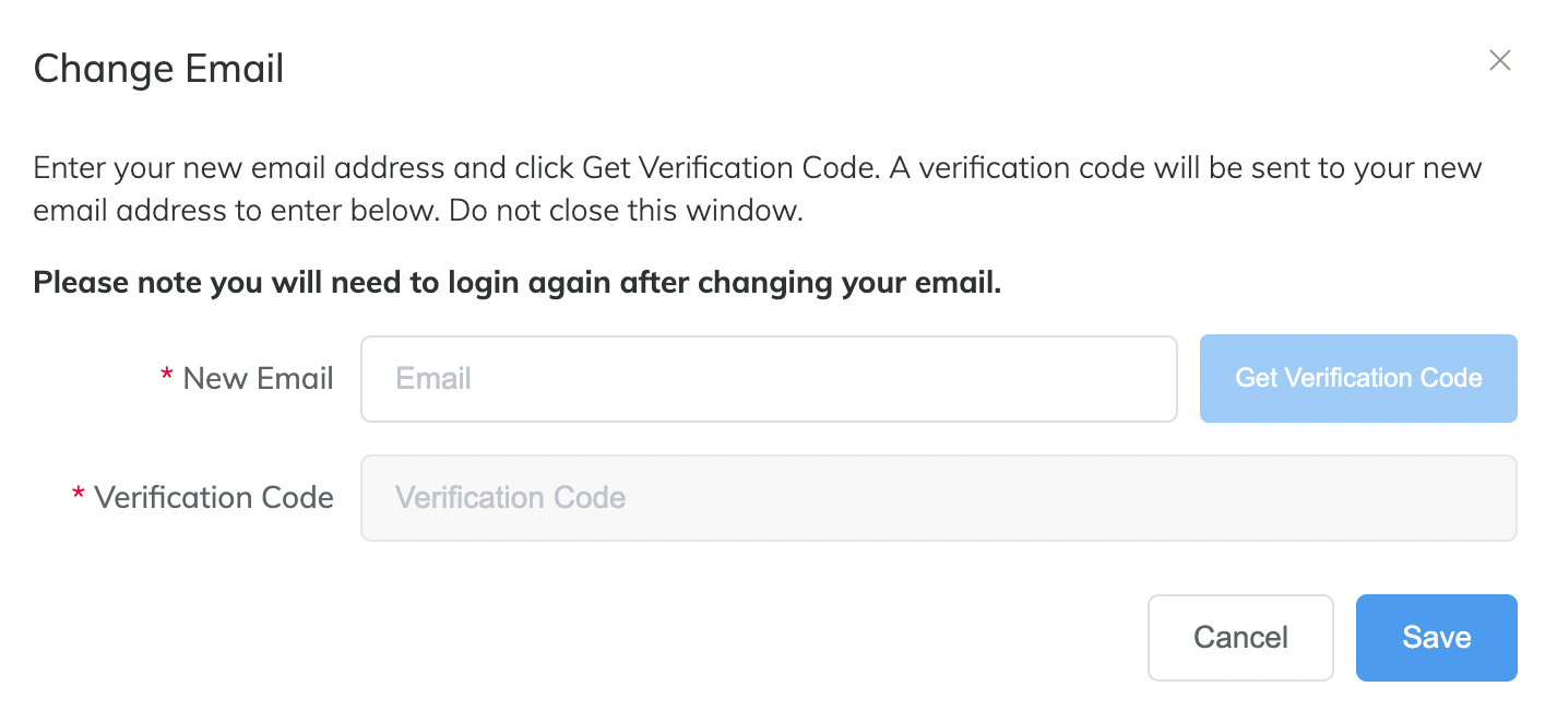 Change email address