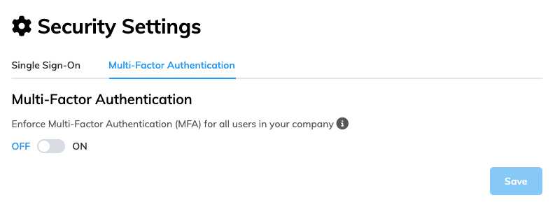 Global Multi-factor Authentication Setting