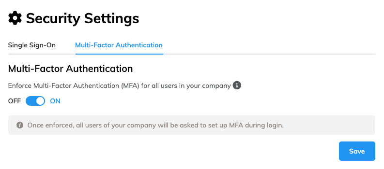 Global Multi-factor Authentication Set to ON