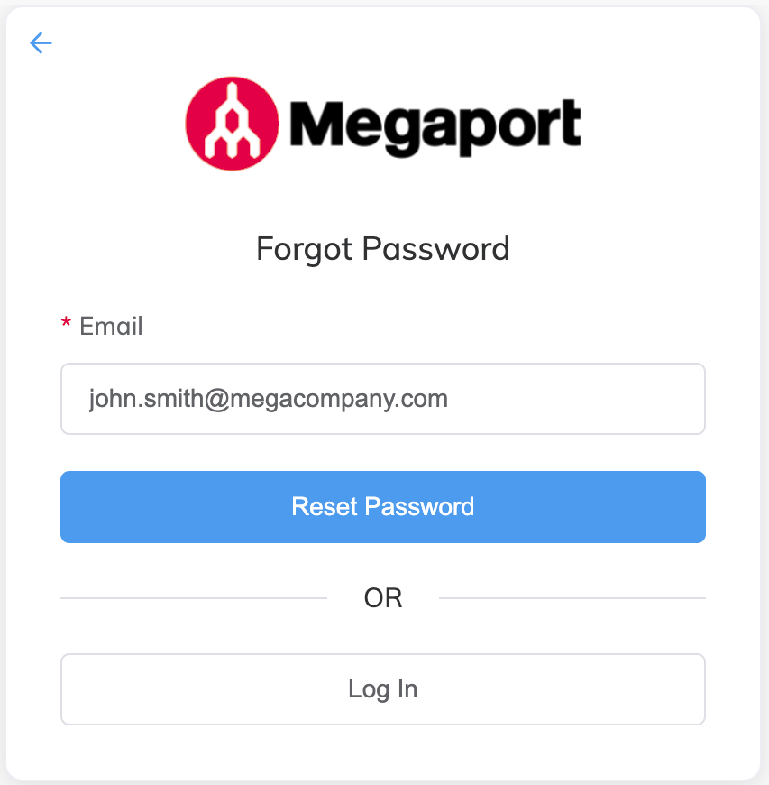 Reset password link