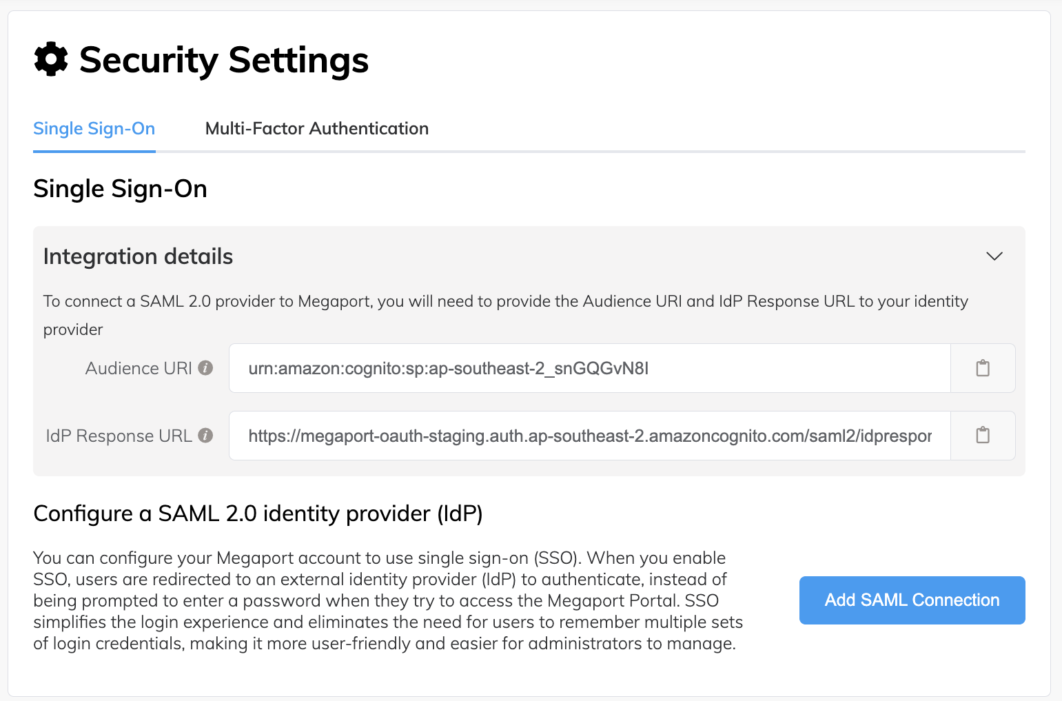 Add SAML 2.0 Identity Provider (IdP)