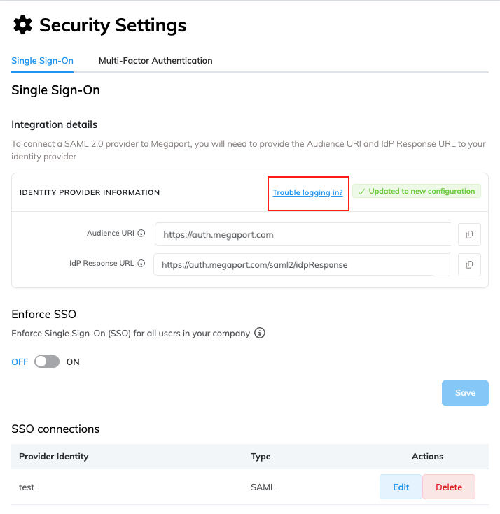 SSO rollback initiation